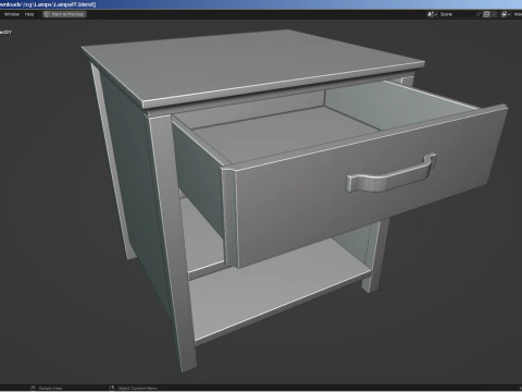 A set of 3 lamps and 3 nightstands 3D Model