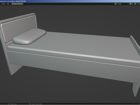 A set of 3 lamps and 3 nightstands Model 3D