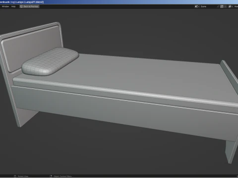 A set of 3 lamps and 3 nightstands 3D Model