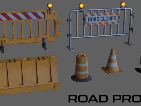 Road Props 3D Model