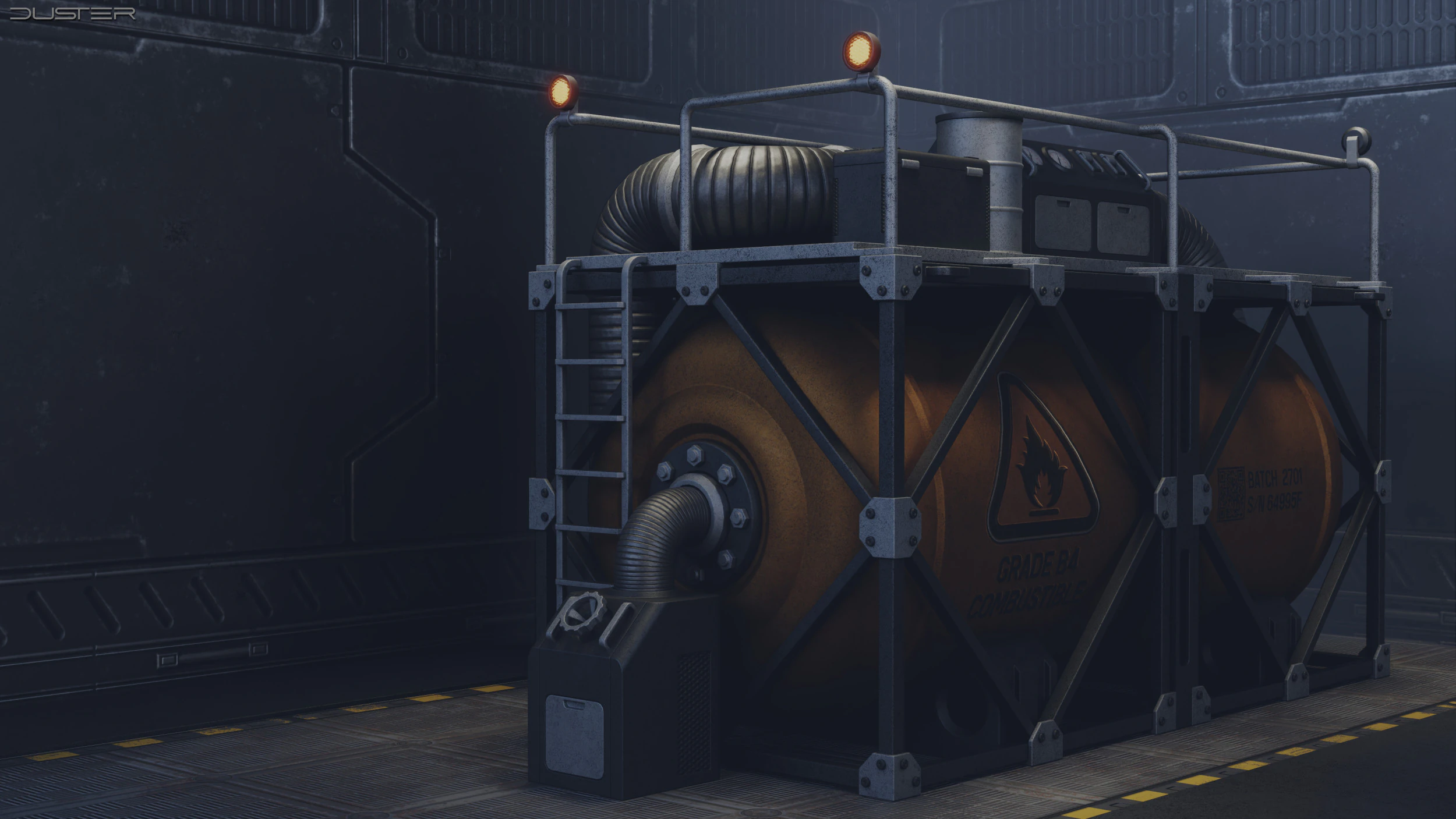 Industrial Gas Tank 3D Model .c4d .max .obj .3ds .fbx .stl .blend