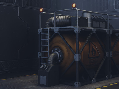Industrial Gas Tank 3D Model