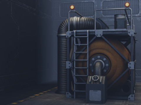 Industrial Gas Tank 3D Model