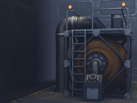 Industrial Gas Tank 3D Model