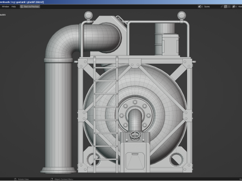 Industrial Gas Tank 3D Model