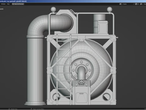 Industrial Gas Tank 3D Model