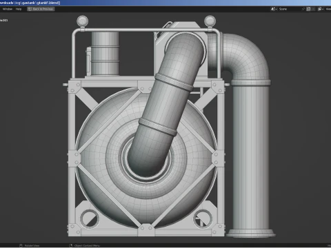 Industrial Gas Tank 3D Model