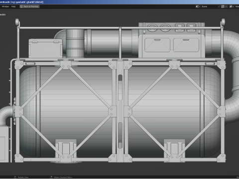 Industrial Gas Tank 3D Model