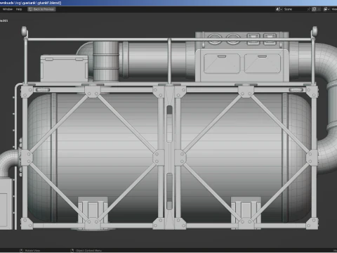 Industrial Gas Tank 3D Model