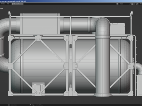 Industrial Gas Tank 3D Model