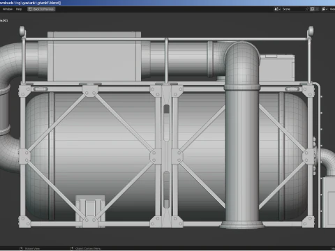 Industrial Gas Tank 3D Model
