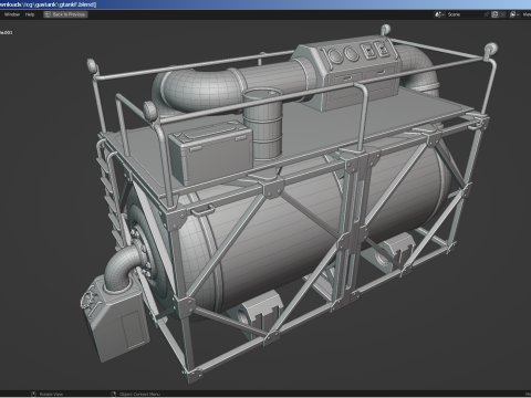 Industrial Gas Tank 3D Model