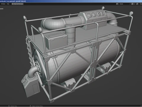 Industrial Gas Tank 3D Model
