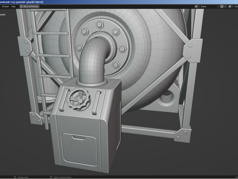 Industrial Gas Tank 3D Model