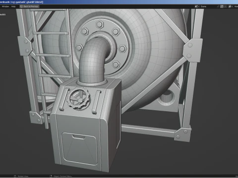 Industrial Gas Tank 3D Model