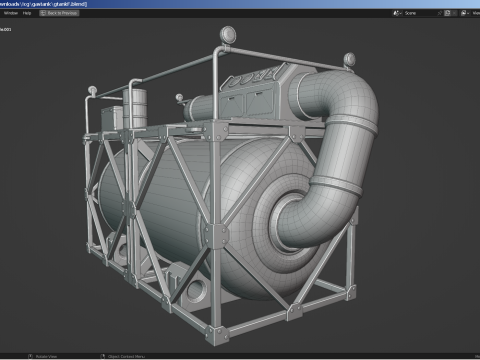 Industrial Gas Tank 3D Model