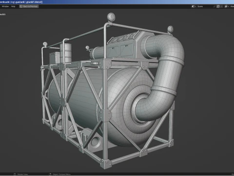 Industrial Gas Tank 3D Model