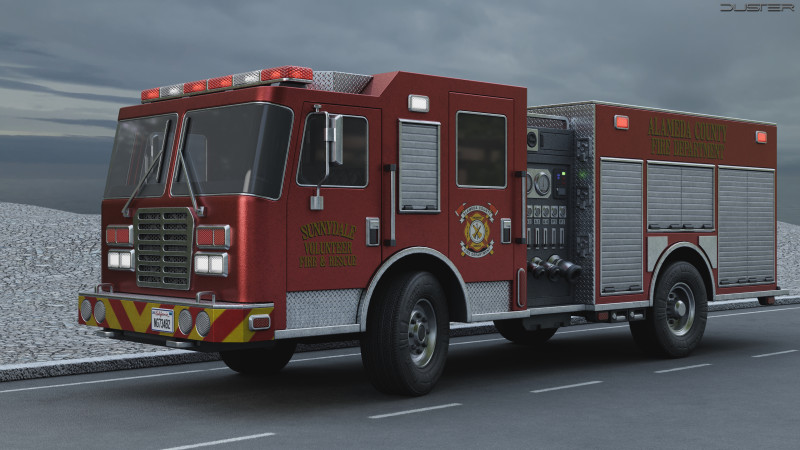 Fire-Rescue Truck Modello 3D .c4d .max .obj .3ds .fbx .stl .blend