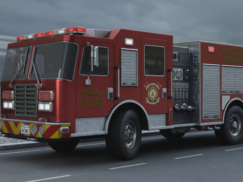 Fire-Rescue Truck 3D 模型