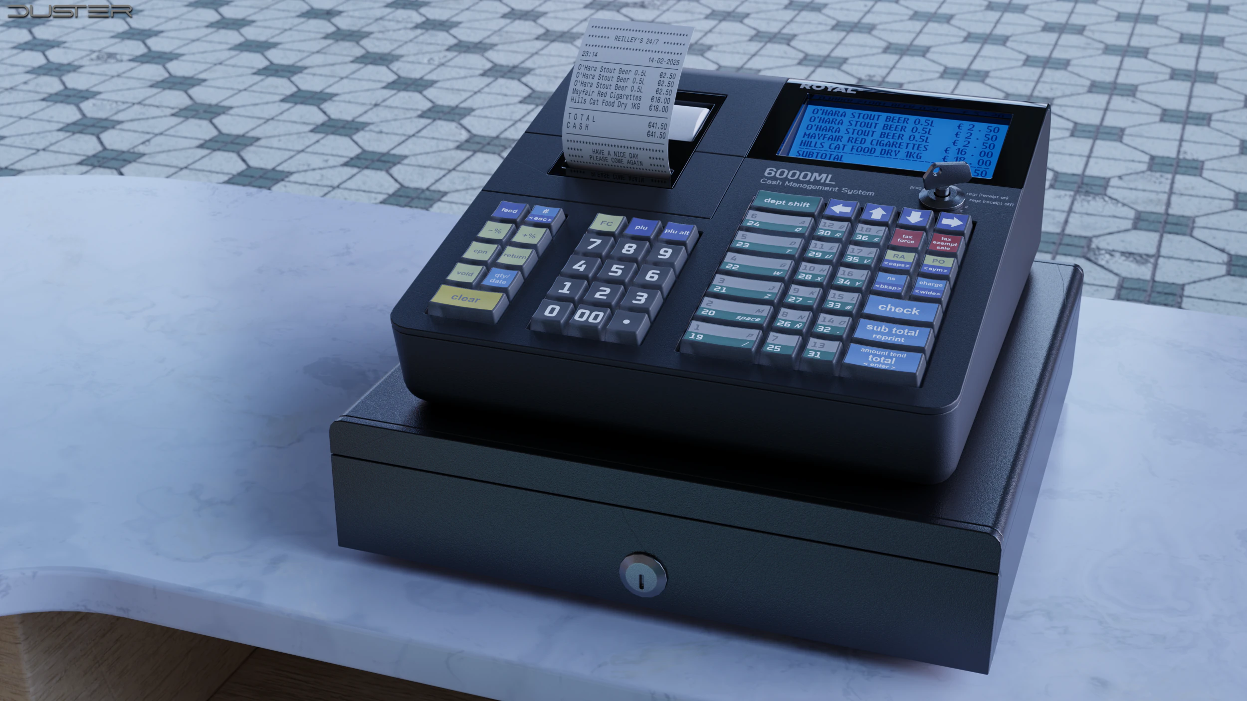 Electronic Cash Register 3D Model .c4d .max .obj .3ds .fbx .stl .blend 