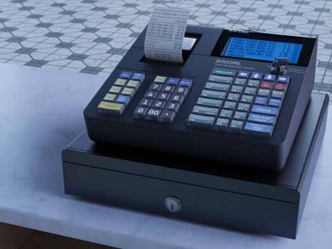Electronic Cash Register Modello 3D