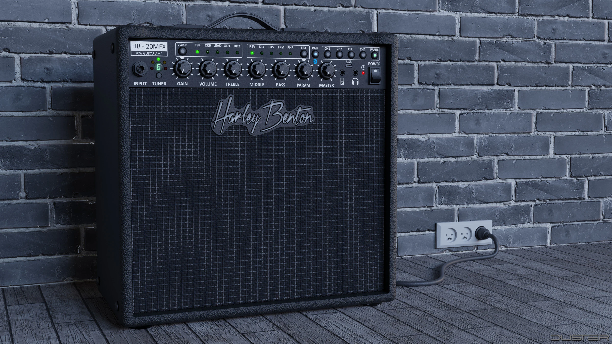 Guitar Amplifier 3D Model .c4d .max .obj .3ds .fbx .stl .blend 