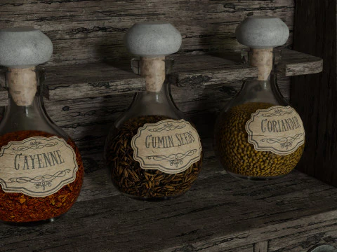 Retro Vintage Spice Rack 3D Model