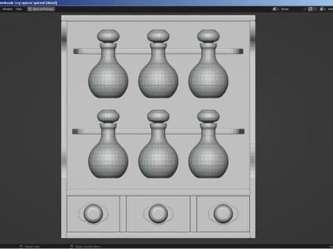 Retro Vintage Spice Rack 3D Model