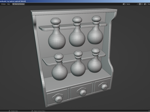 Retro Vintage Spice Rack Modèle 3D
