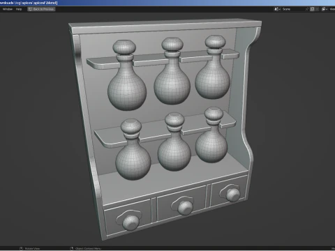 Retro Vintage Spice Rack 3D Model