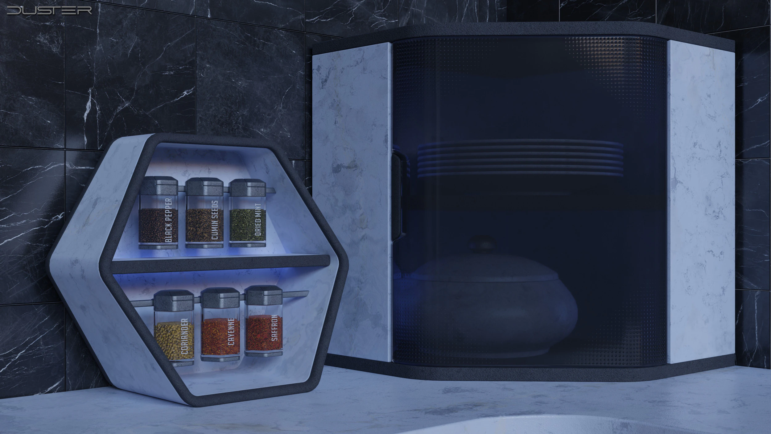 Modern Spice Rack 3D Model .c4d .max .obj .3ds .fbx .stl .blend 