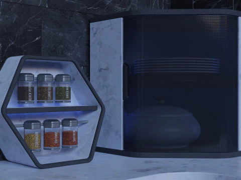 现代调料架 3D 模型