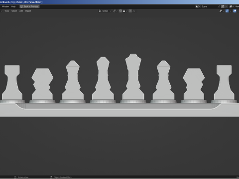 Modern Chess Set and Clock 3D मॉडल