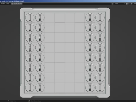 Modern Chess Set and Clock 3D Model