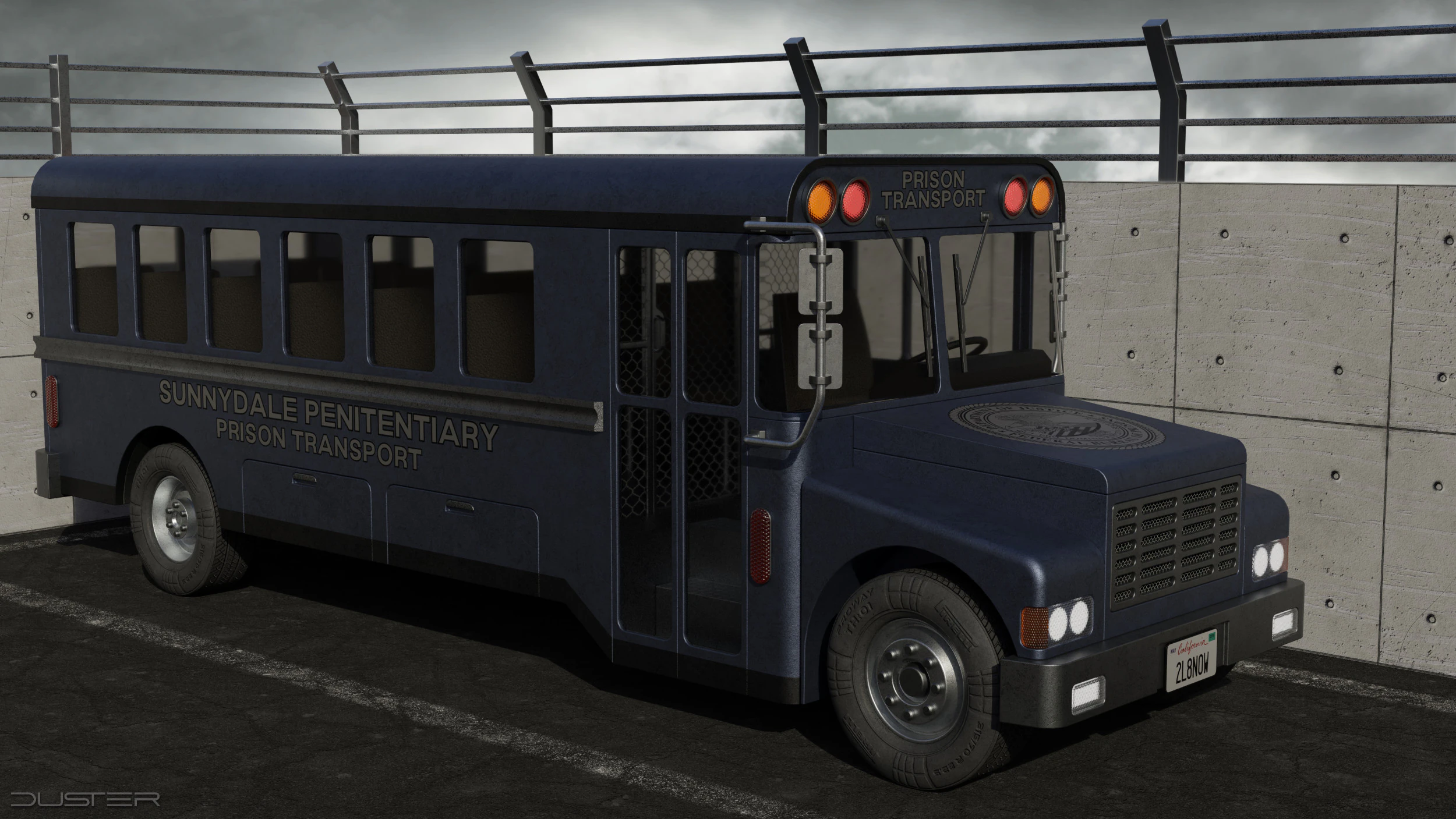 Autobus per il trasporto carcerario Modello 3D .c4d .max .obj .3ds .fbx .stl .blend 