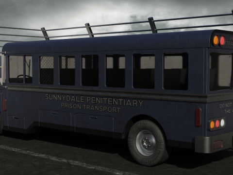 Prison Transport Bus Model 3D