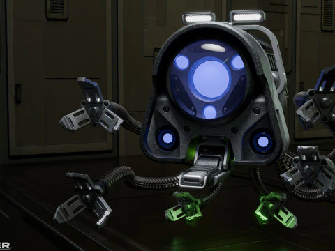 Science-Fiction-Industrieroboter-Drohne 3D Modell