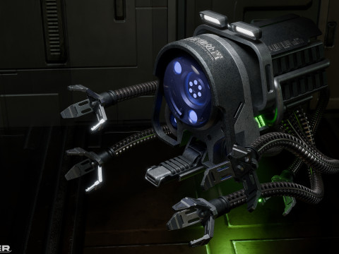 Science-Fiction-Industrieroboter-Drohne 3D Modell