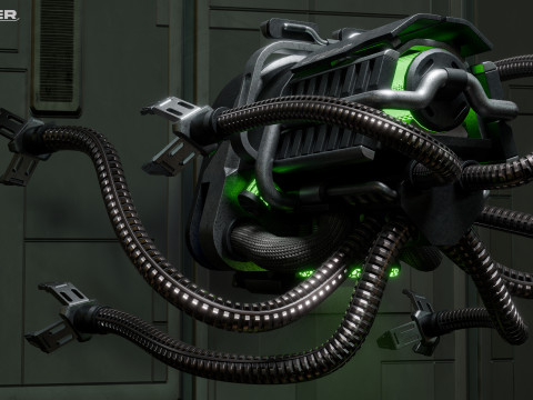 Science-Fiction-Industrieroboter-Drohne 3D Modell