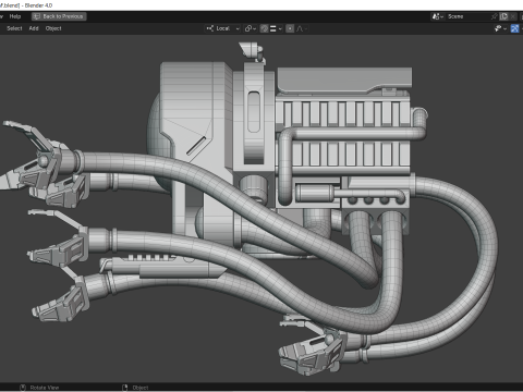 Science-Fiction-Industrieroboter-Drohne 3D Modell