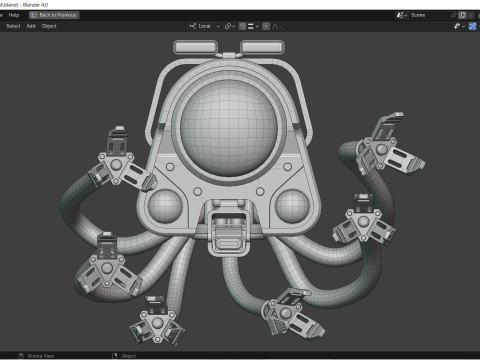 Science-Fiction-Industrieroboter-Drohne 3D Modell