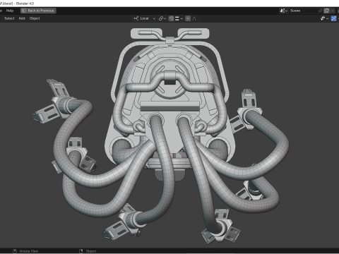 Science-Fiction-Industrieroboter-Drohne 3D Modell
