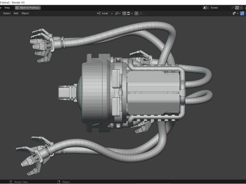 Science-Fiction-Industrieroboter-Drohne 3D Modell