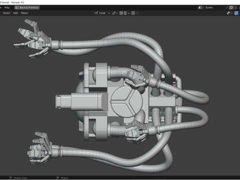 Science-Fiction-Industrieroboter-Drohne 3D Modell