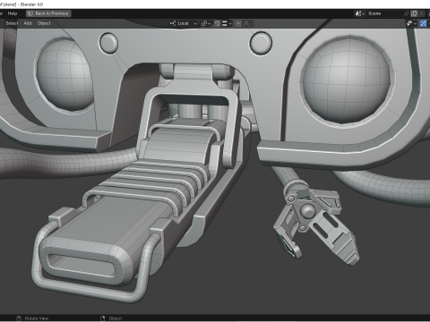 Science-Fiction-Industrieroboter-Drohne 3D Modell