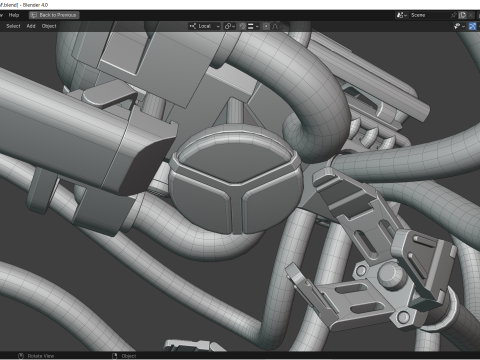 Science-Fiction-Industrieroboter-Drohne 3D Modell