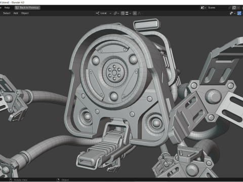 Science-Fiction-Industrieroboter-Drohne 3D Modell