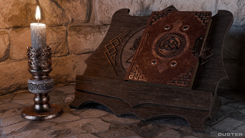 Spellbook - Grimoire and accessories 3D Model .c4d .max .obj .3ds .fbx .stl .blend 