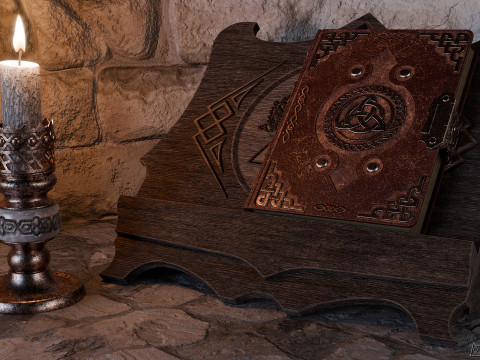 Libro de hechizos - Grimorio y accesorios Modelo 3D