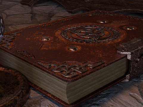 Spellbook - Grimoire and accessories 3D Model